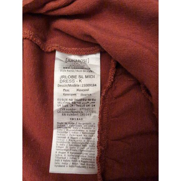 Junarose Terracotta Sleeveless Button-Front Midi Dress Summer Coastal Cowgirl - Picture 5 of 5